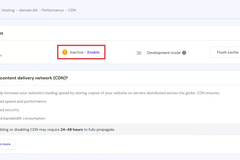 Hostinger 内置 CDN
