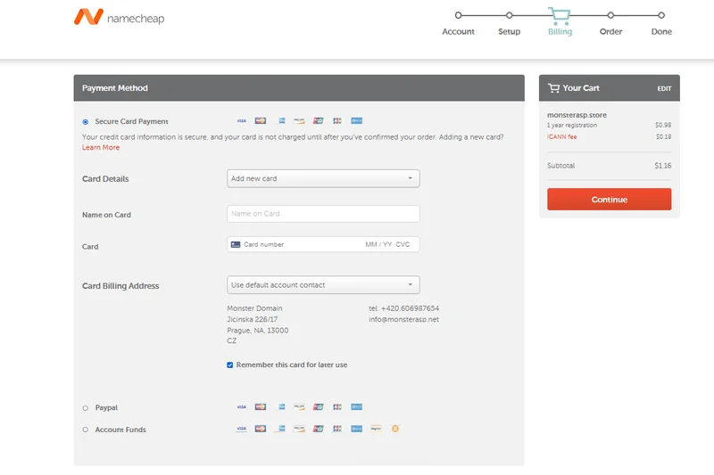 Namecheap Domain Registration