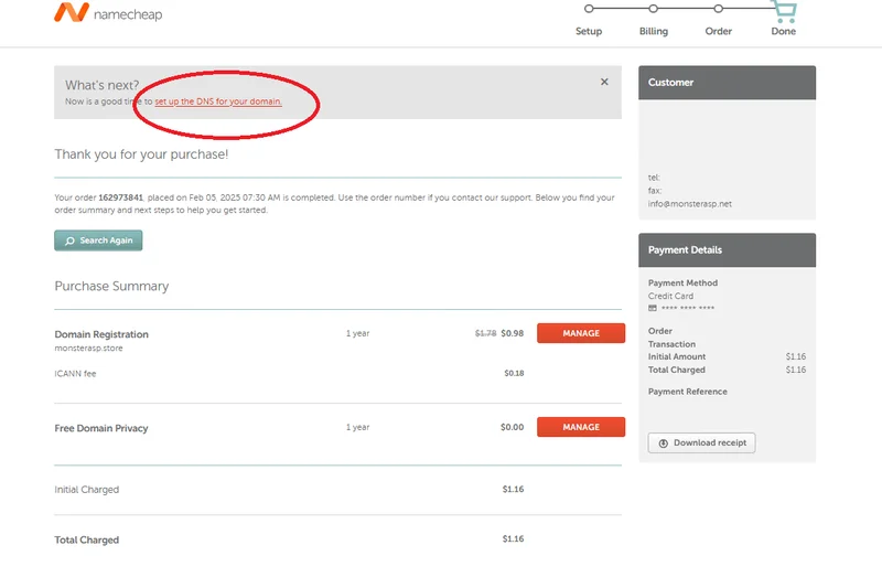 Namecheap Domain Registration