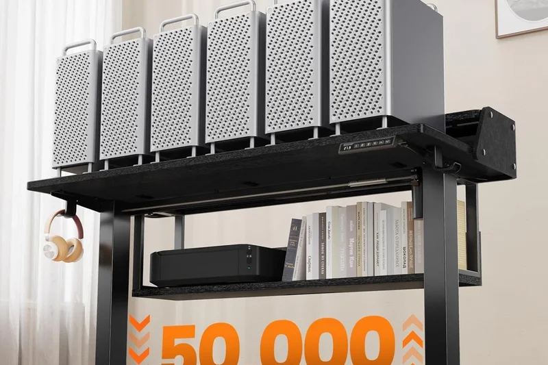 ErGear带LED灯和储物功能的电动升降桌