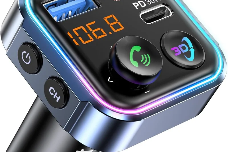 Lencent 48W Bluetooth FM 发射器 (带 7 色灯光)