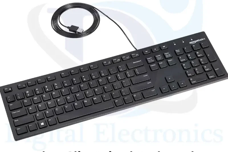 Amazon Basics哑光黑有线键盘