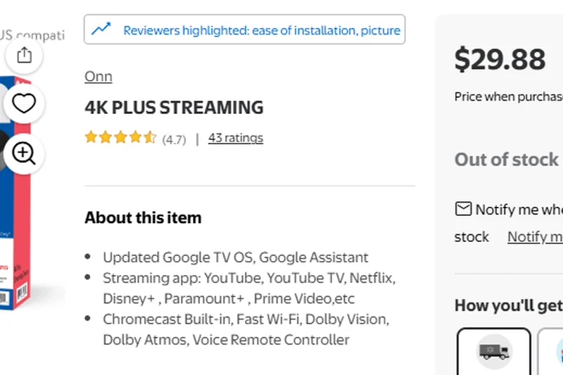 onn. Google TV 4K Streaming Box