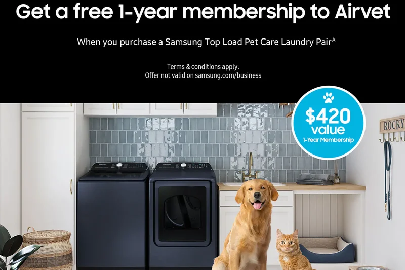 Samsung WA54CG7150AW 5.4 cu. ft. 智能波轮式洗衣机